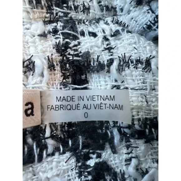 $895 Alice + Olivia Justin White Tweed Big Pearls Embellished Blazer Sz 0 - Picture 11 of 16